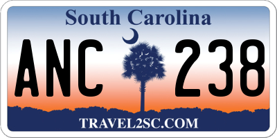 SC license plate ANC238