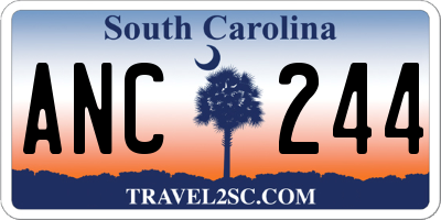 SC license plate ANC244