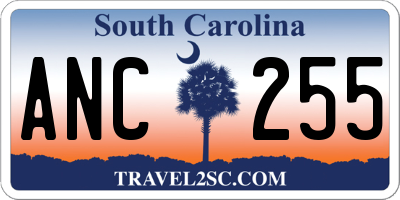 SC license plate ANC255
