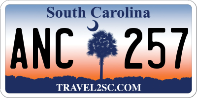 SC license plate ANC257