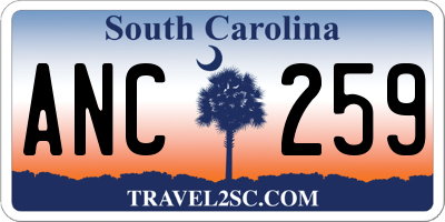 SC license plate ANC259
