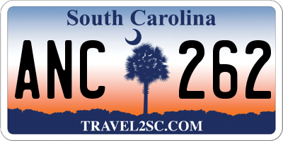 SC license plate ANC262