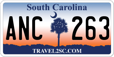 SC license plate ANC263