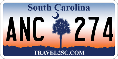 SC license plate ANC274