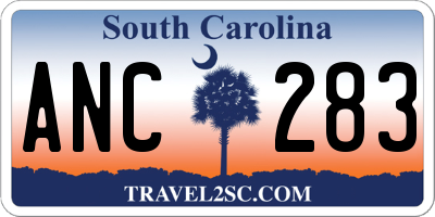 SC license plate ANC283