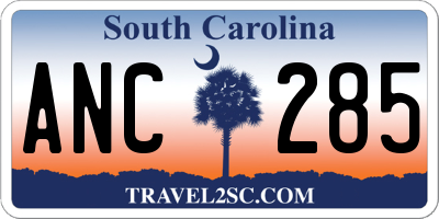 SC license plate ANC285