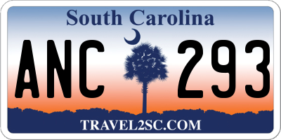 SC license plate ANC293