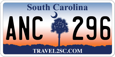 SC license plate ANC296