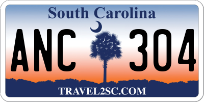 SC license plate ANC304