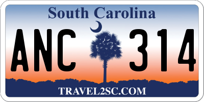 SC license plate ANC314