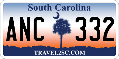 SC license plate ANC332