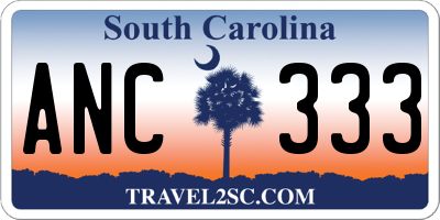 SC license plate ANC333