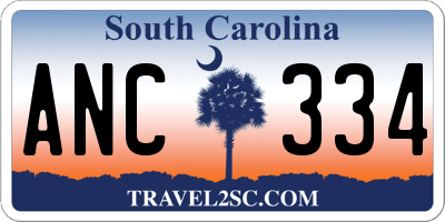 SC license plate ANC334