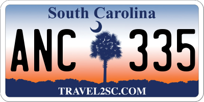 SC license plate ANC335