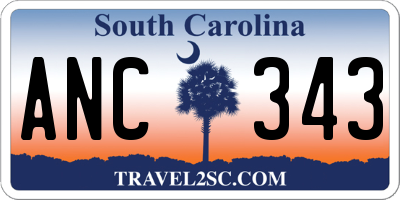 SC license plate ANC343