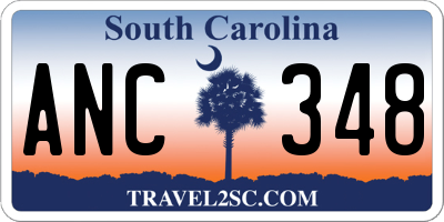 SC license plate ANC348