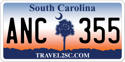 SC license plate ANC355