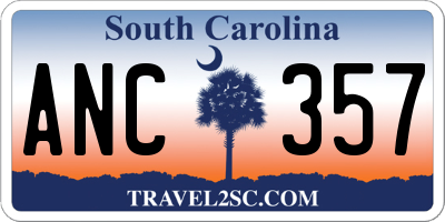 SC license plate ANC357
