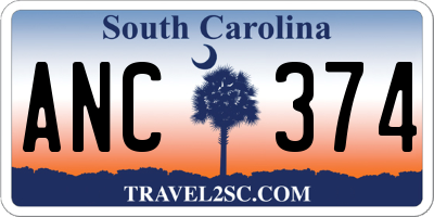 SC license plate ANC374