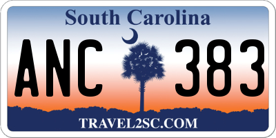 SC license plate ANC383