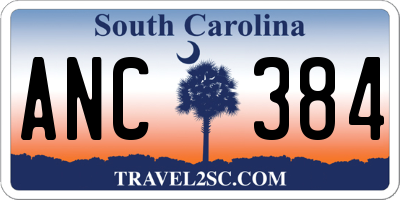 SC license plate ANC384