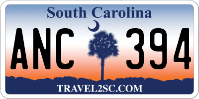 SC license plate ANC394