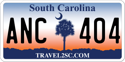 SC license plate ANC404