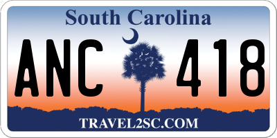 SC license plate ANC418