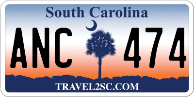 SC license plate ANC474