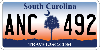SC license plate ANC492