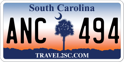 SC license plate ANC494