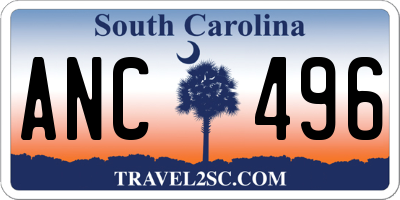 SC license plate ANC496