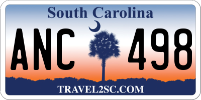 SC license plate ANC498