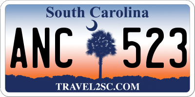SC license plate ANC523