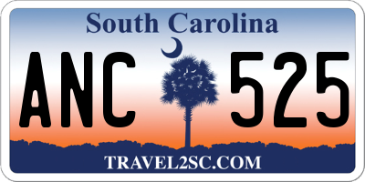 SC license plate ANC525