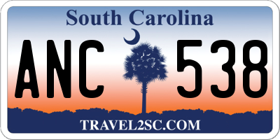 SC license plate ANC538