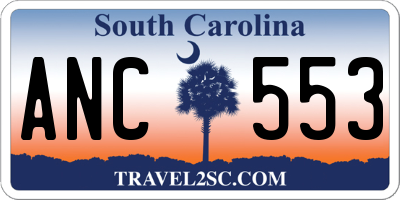 SC license plate ANC553