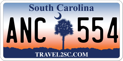 SC license plate ANC554