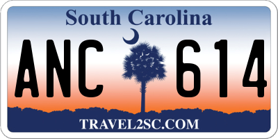 SC license plate ANC614