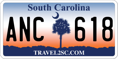 SC license plate ANC618