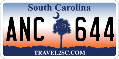 SC license plate ANC644