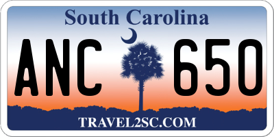 SC license plate ANC650