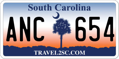SC license plate ANC654