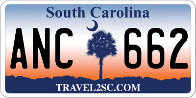 SC license plate ANC662