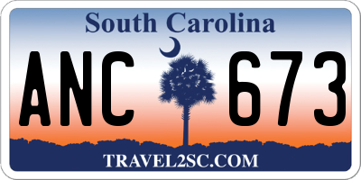 SC license plate ANC673