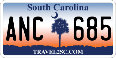 SC license plate ANC685