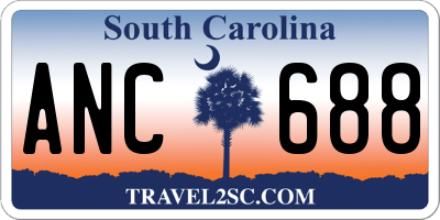 SC license plate ANC688