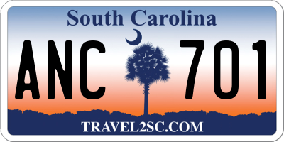 SC license plate ANC701