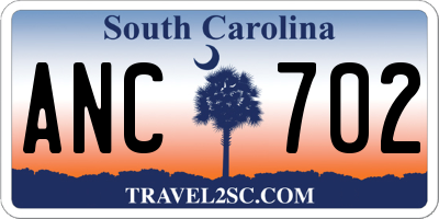 SC license plate ANC702