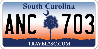 SC license plate ANC703